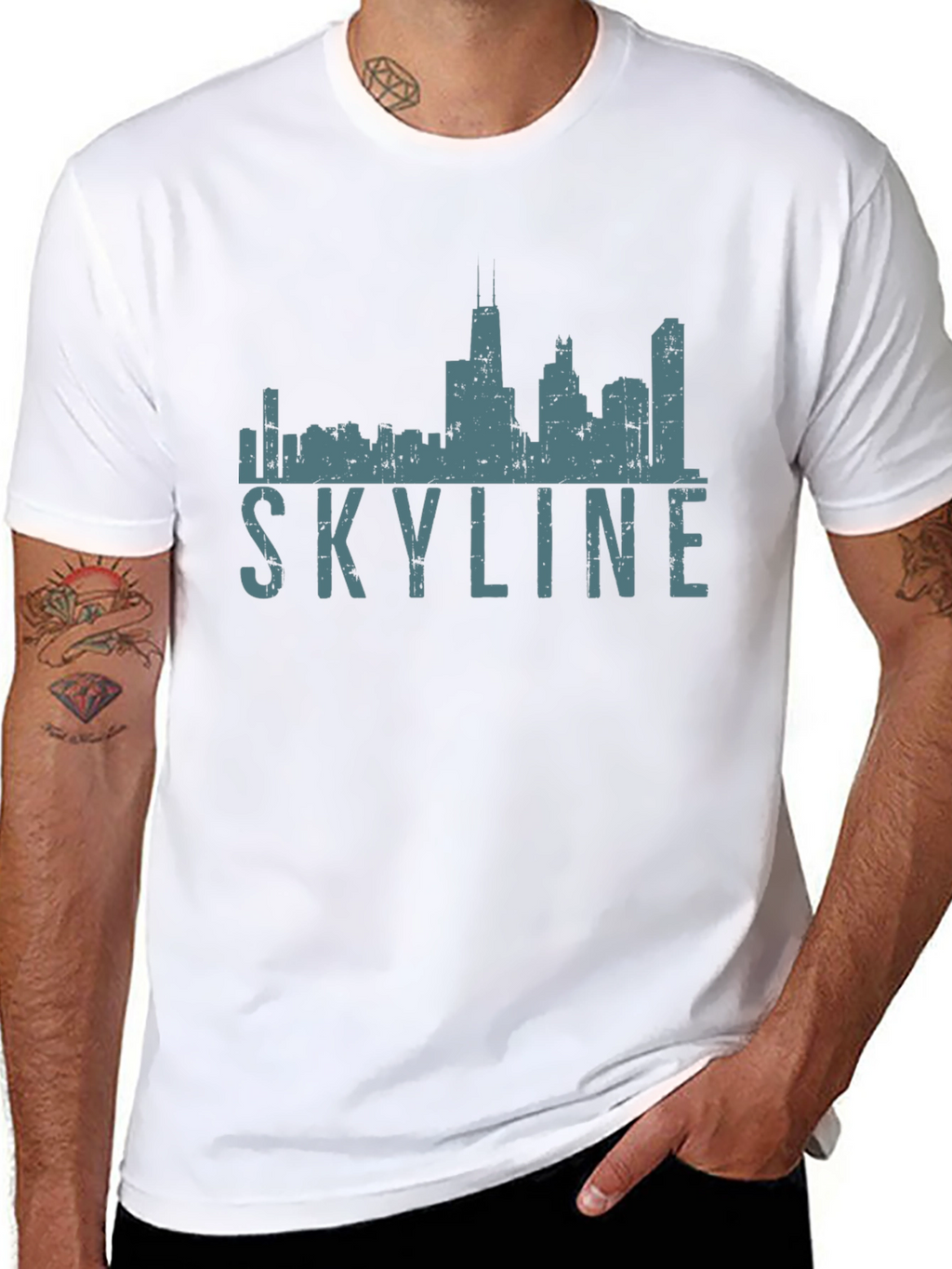 Chicago Skyline Graphic Tee - Black