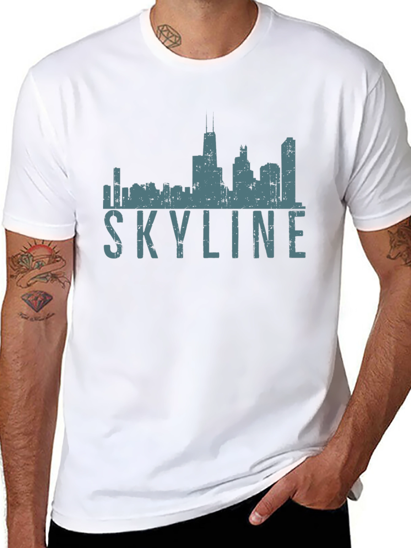 Chicago Skyline Graphic Tee - Black