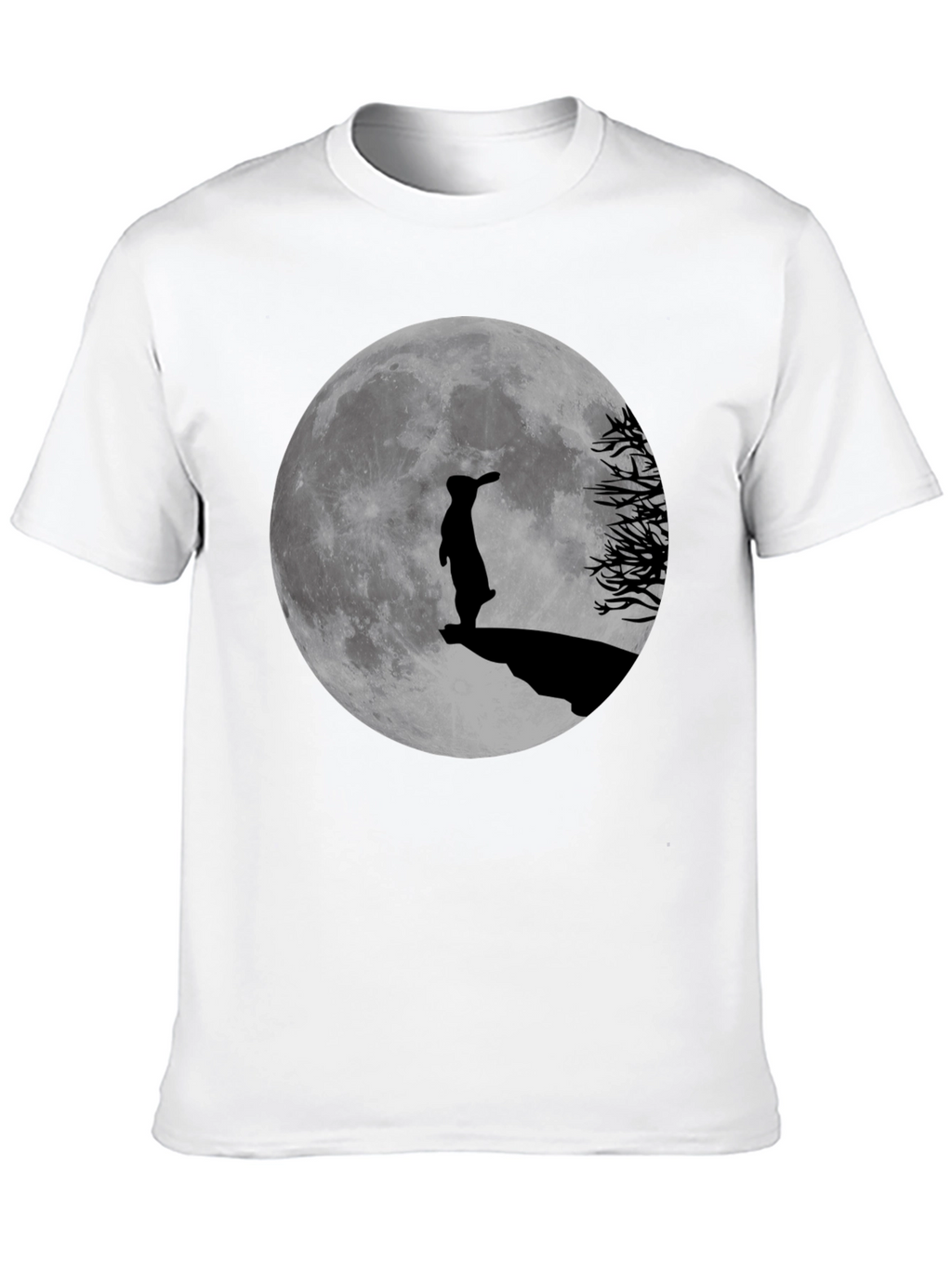 Silhouette Rabbit Moon Graphic Tee - Menswear