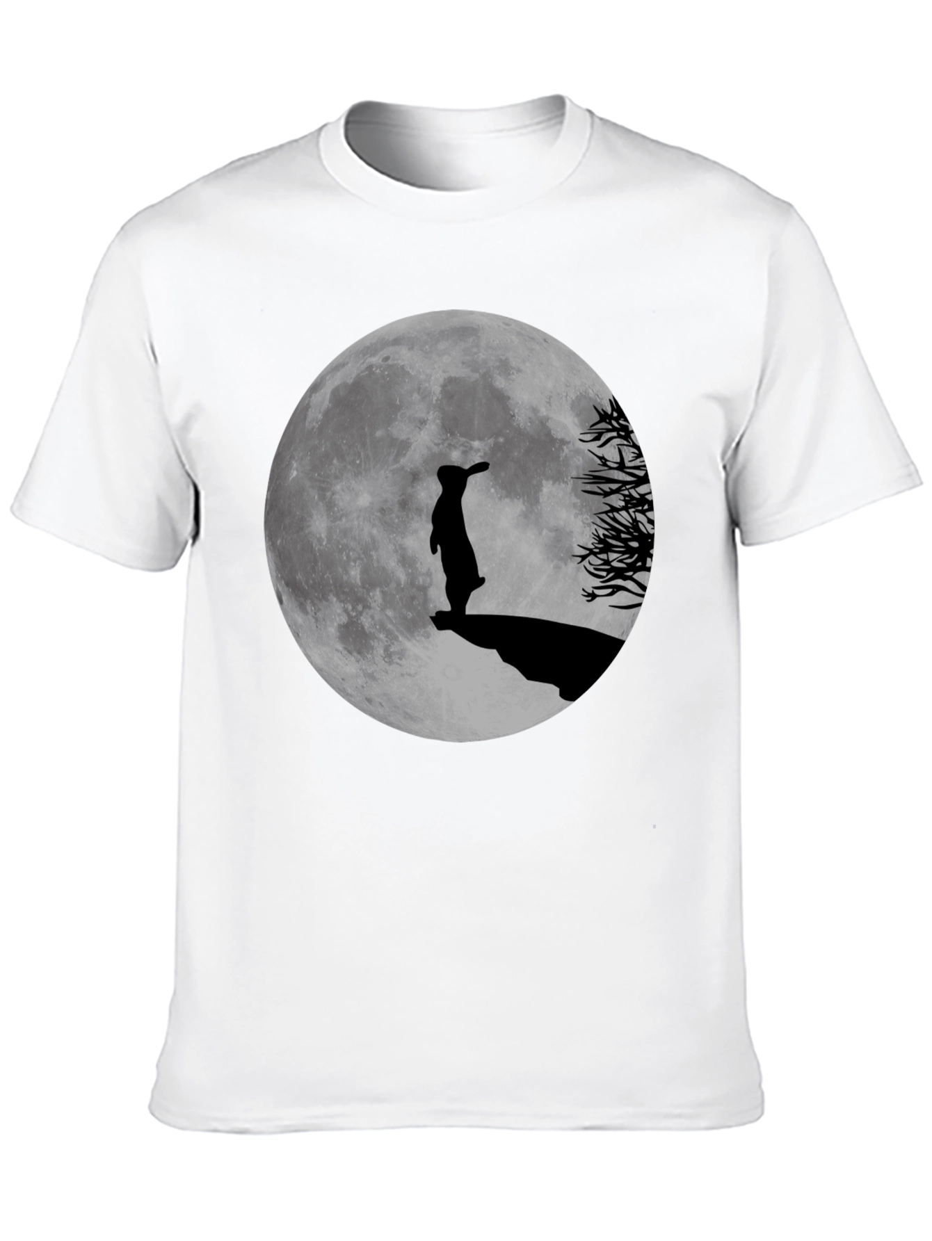 Silhouette Rabbit Moon Graphic Tee - Menswear