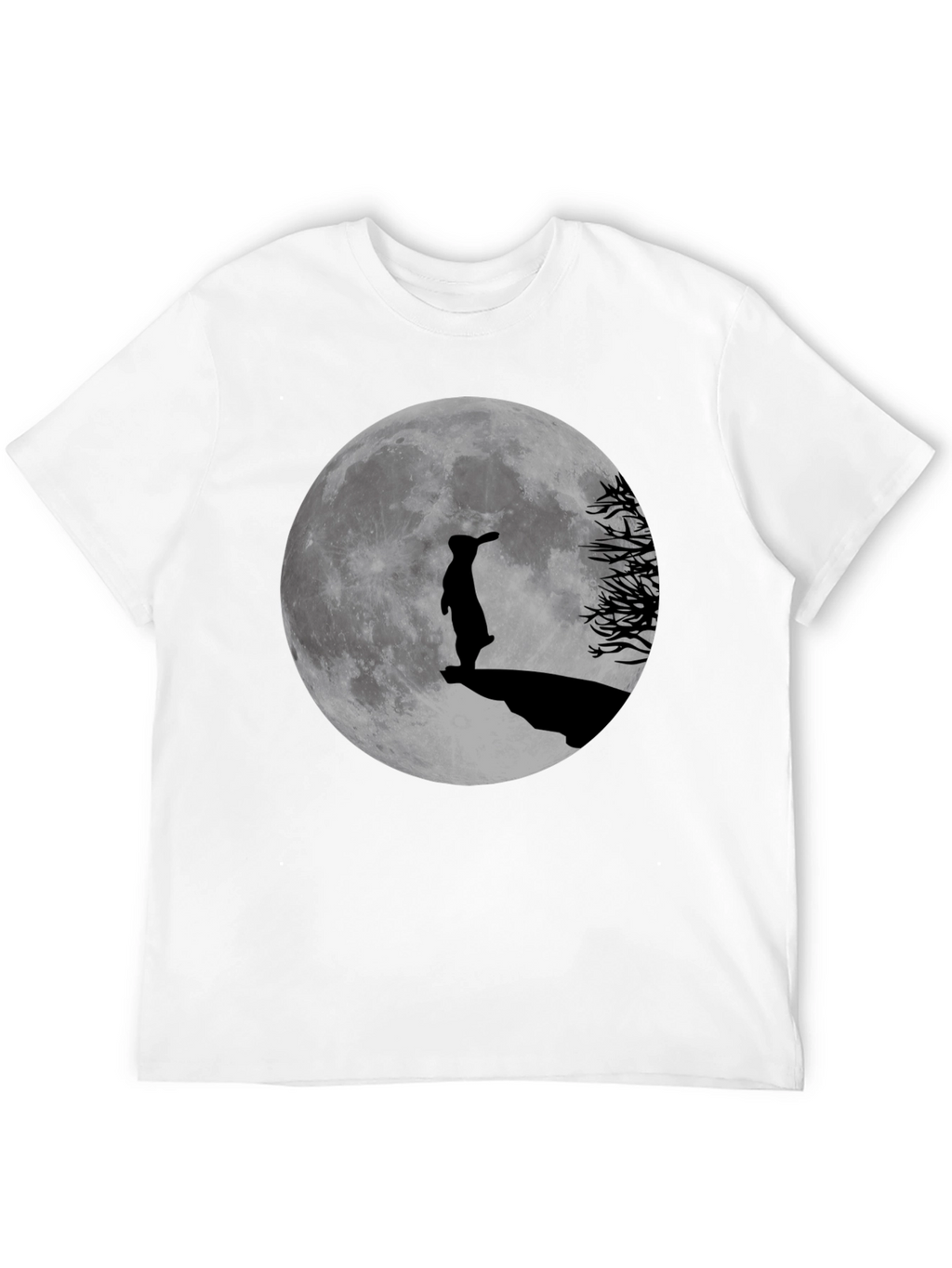 Silhouette Rabbit Moon Graphic Tee - Menswear