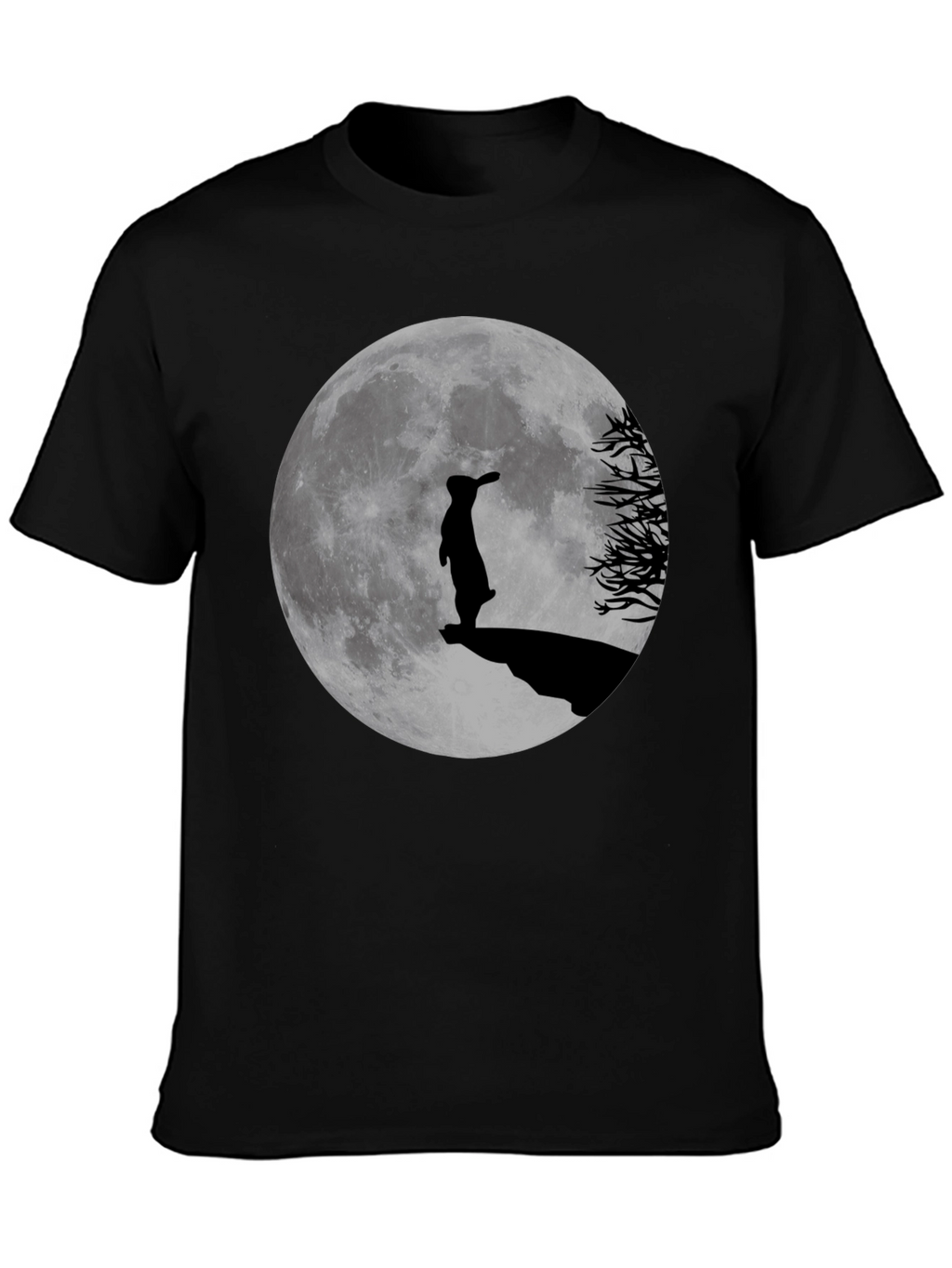 Silhouette Rabbit Moon Graphic Tee - Menswear