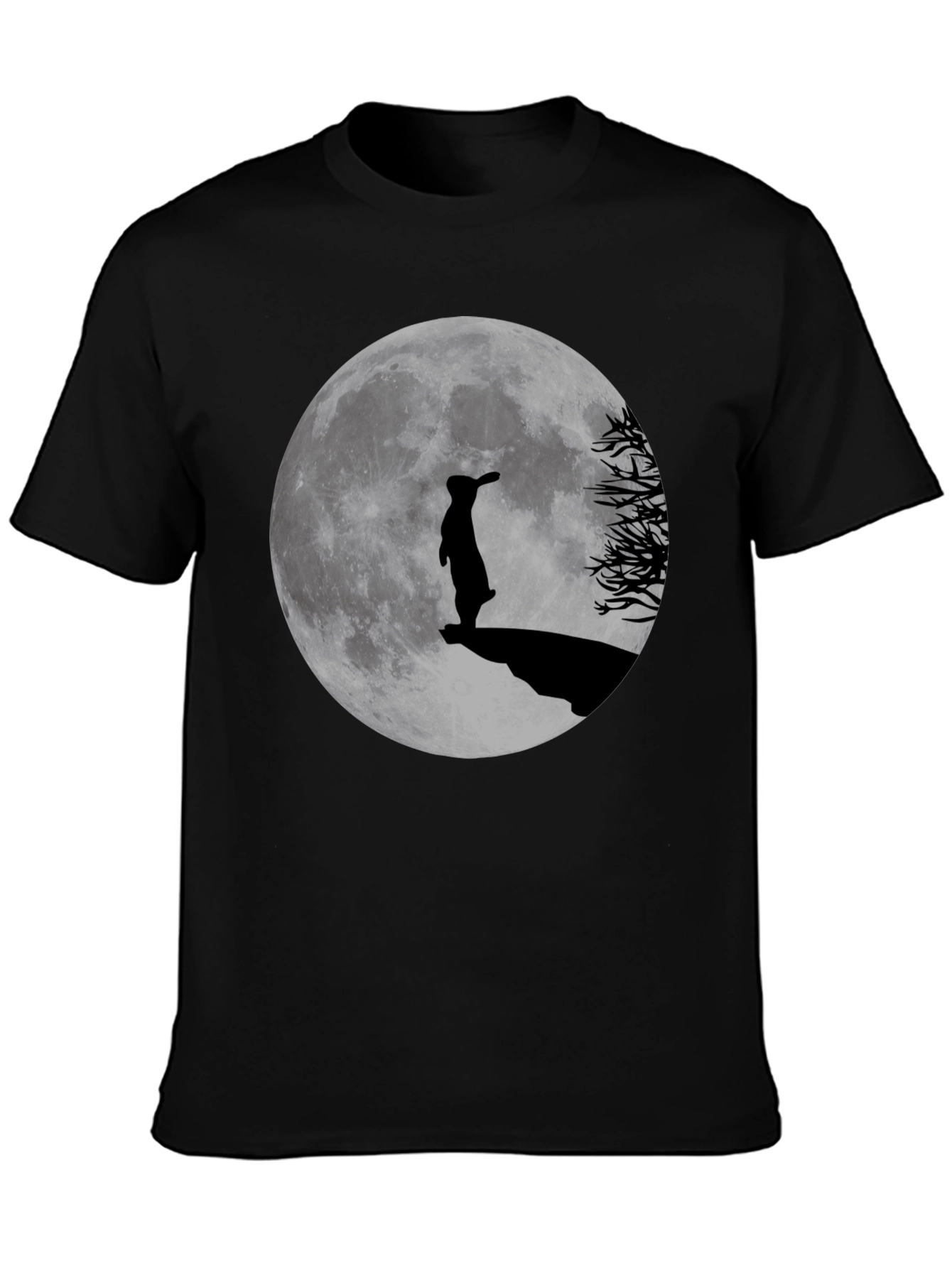 Silhouette Rabbit Moon Graphic Tee - Menswear