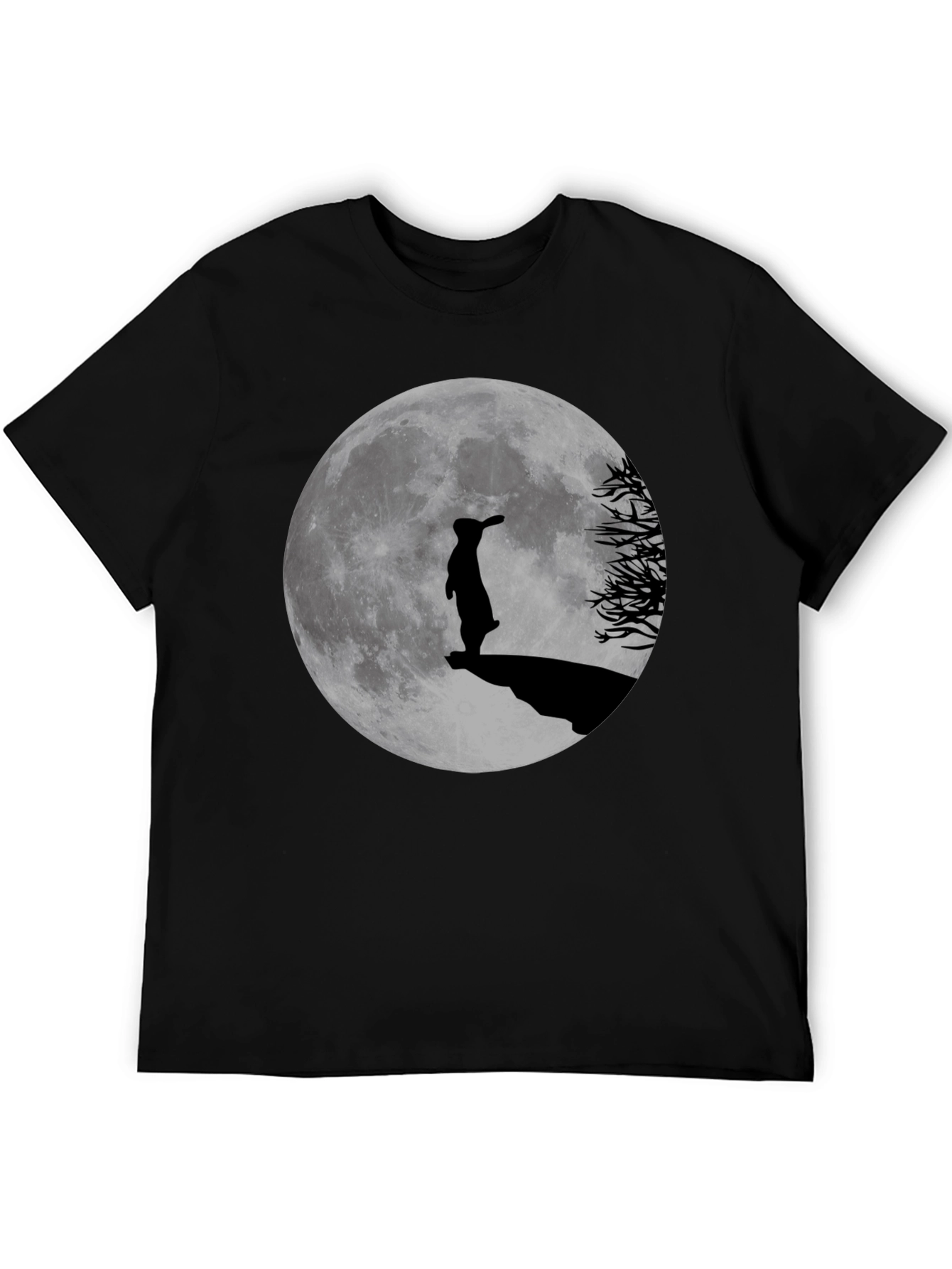 Silhouette Rabbit Moon Graphic Tee - Menswear