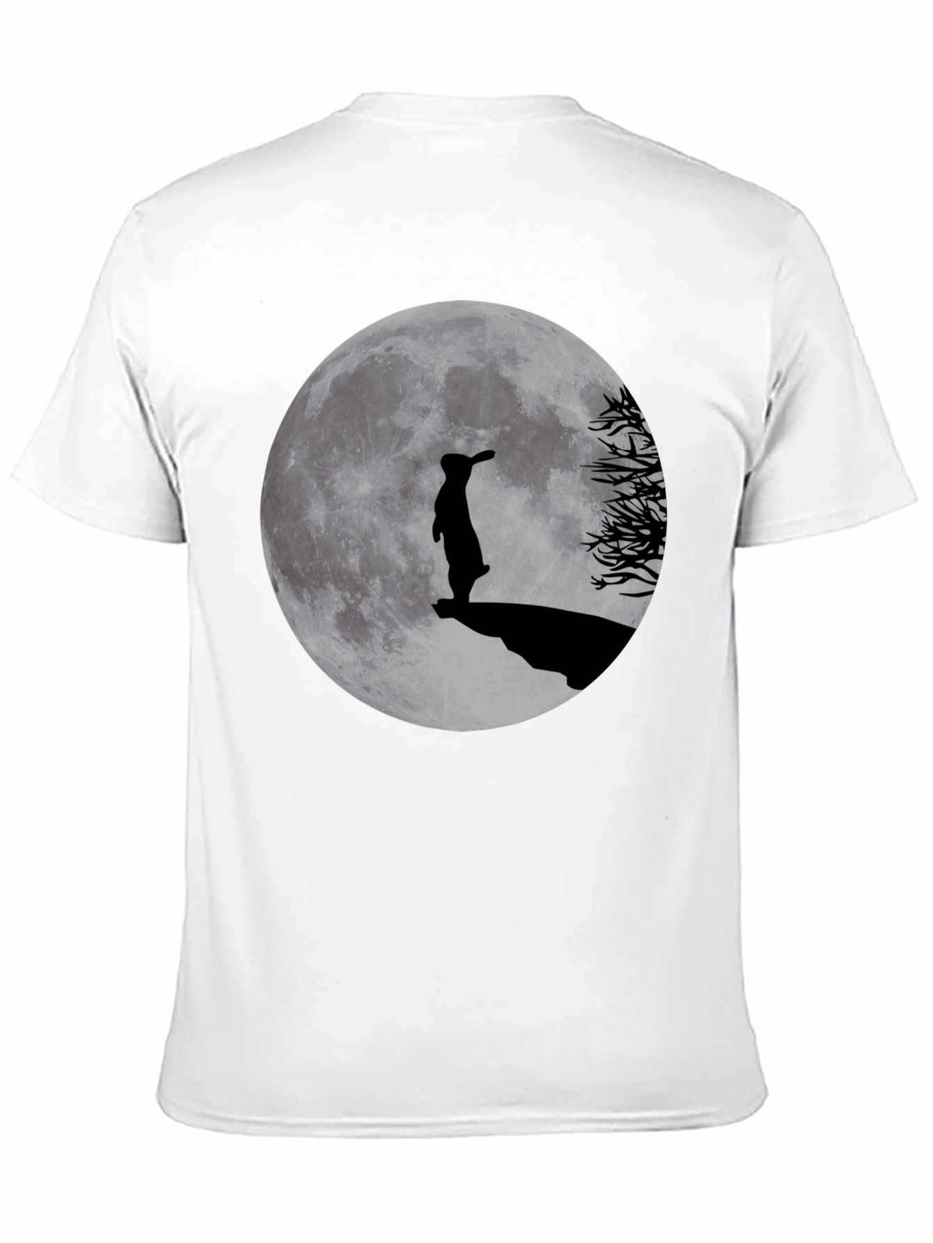 Silhouette Rabbit Moon Graphic Tee - Menswear