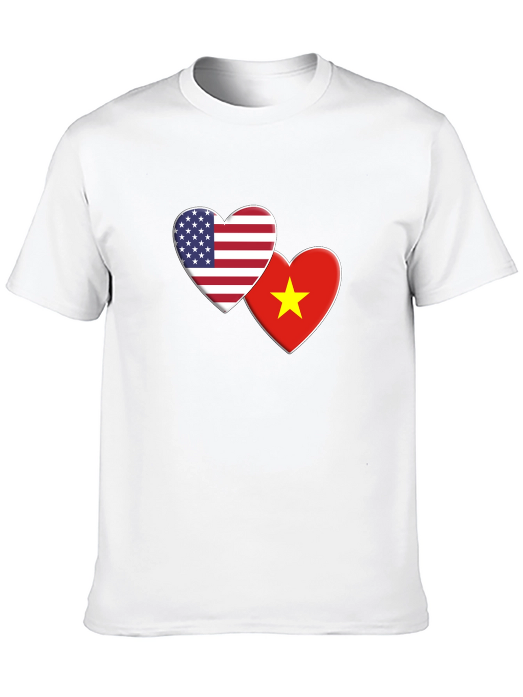 USA & Vietnam Flag Heart Graphic Tee