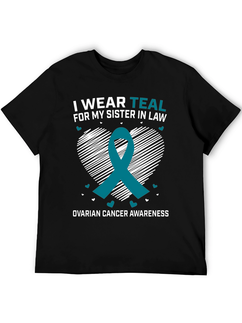 Teal Ribbon Ovarian Cancer Awareness T-Shirt