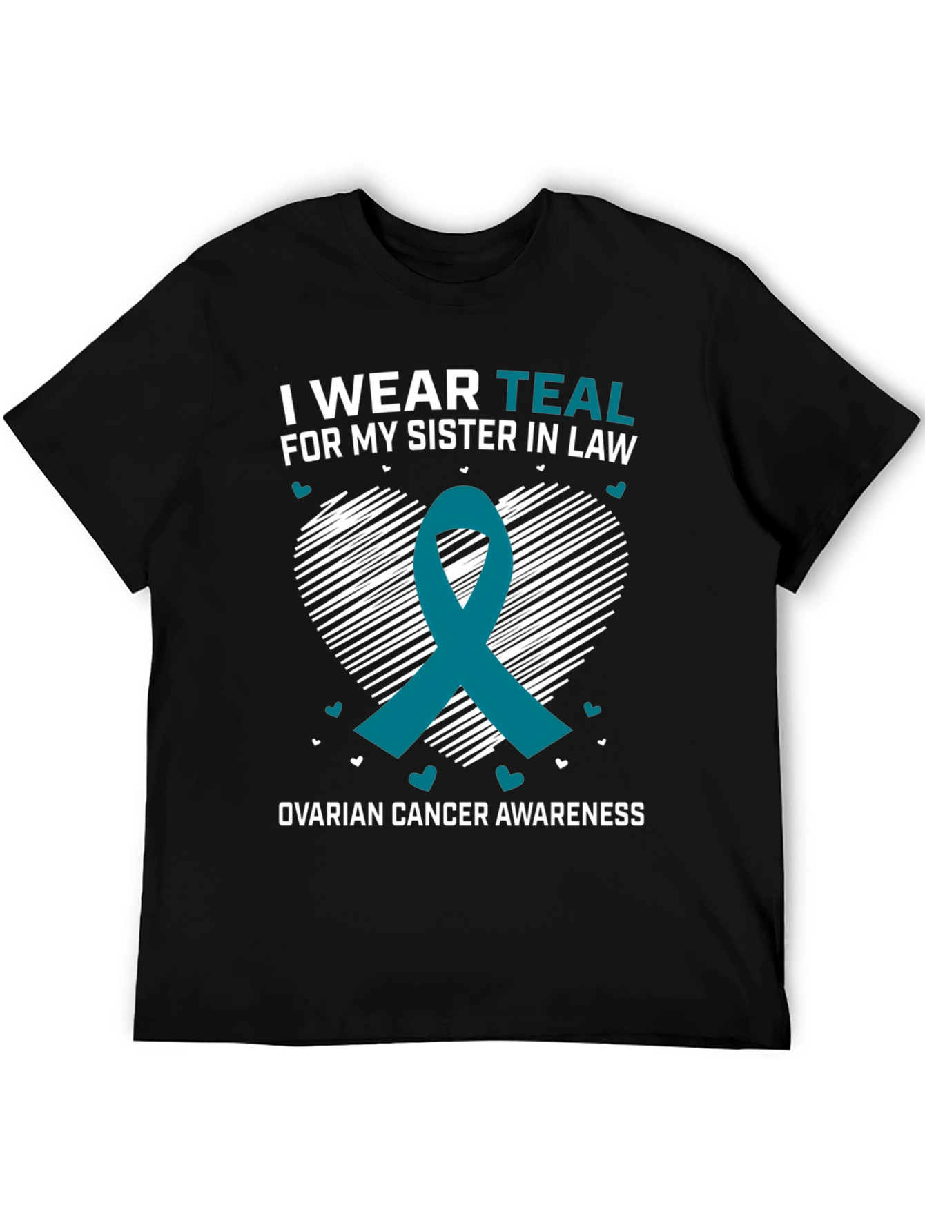 Teal Ribbon Ovarian Cancer Awareness T-Shirt
