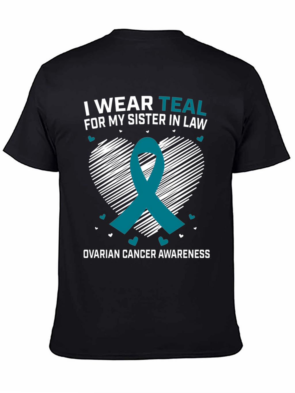 Teal Ribbon Ovarian Cancer Awareness T-Shirt