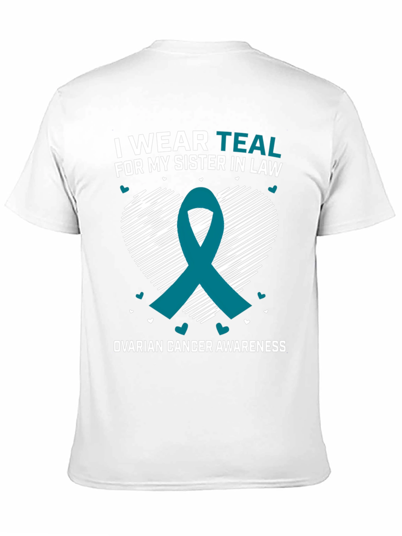 Teal Ribbon Ovarian Cancer Awareness T-Shirt