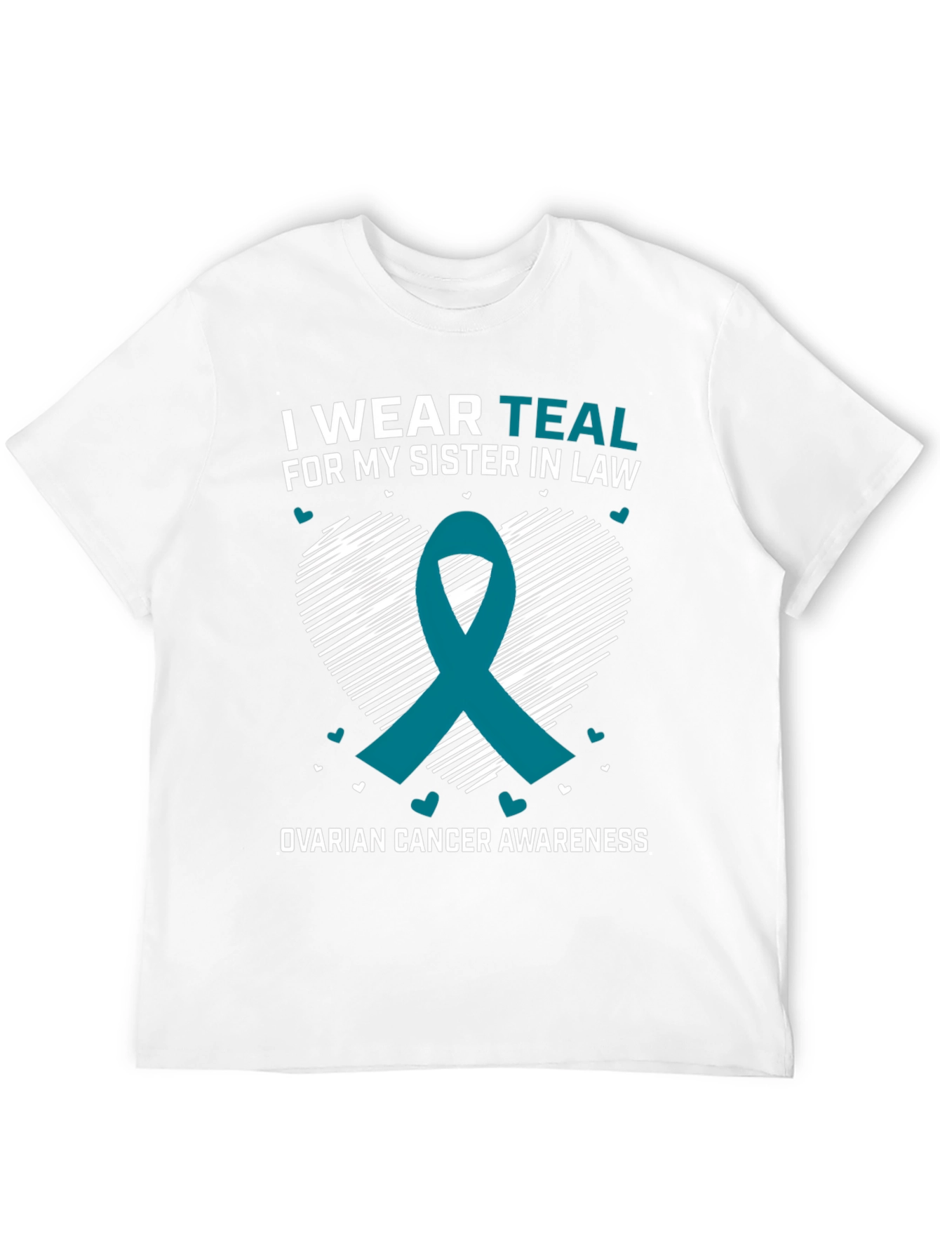 Teal Ribbon Ovarian Cancer Awareness T-Shirt