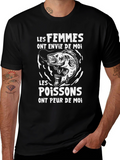Fishing Humor Graphic Tee: Les Femmes Les Poissons
