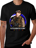 LeyshOnUSMC Pro in Pew T-Shirt - Military Cartoon