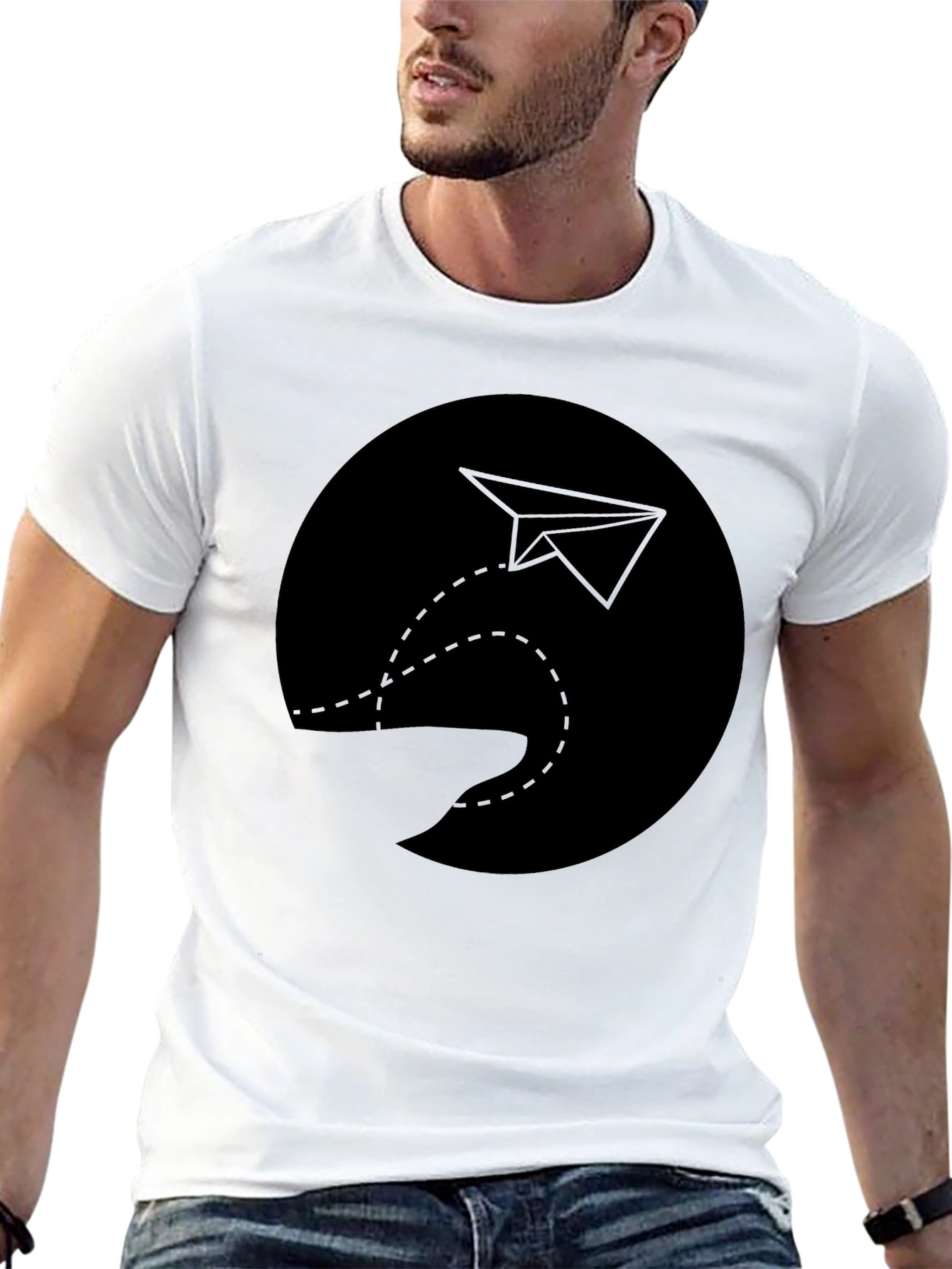 Paper Plane Graphic Tee - Soft Cotton Comfort