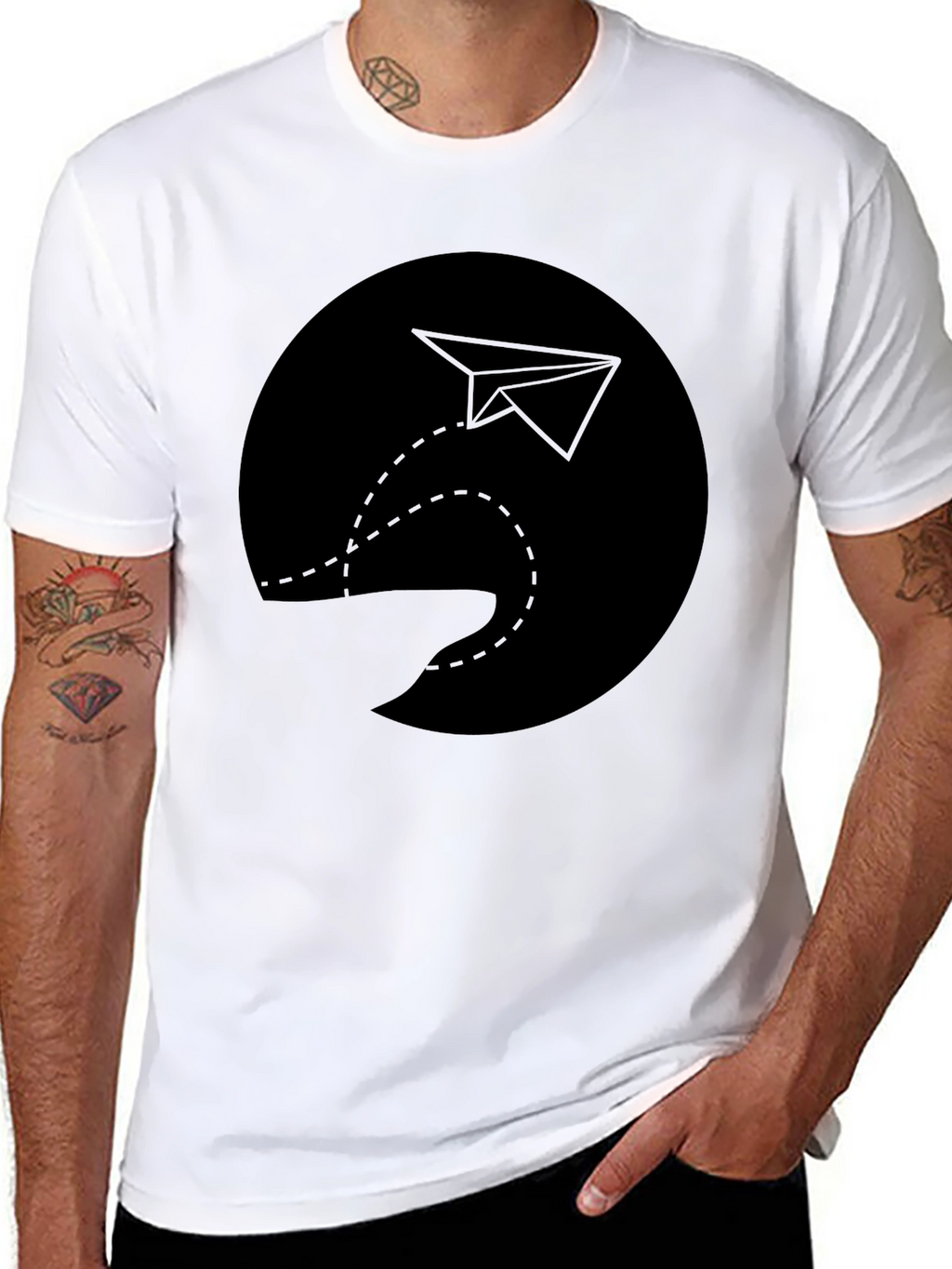 Paper Plane Graphic Tee - Soft Cotton Comfort