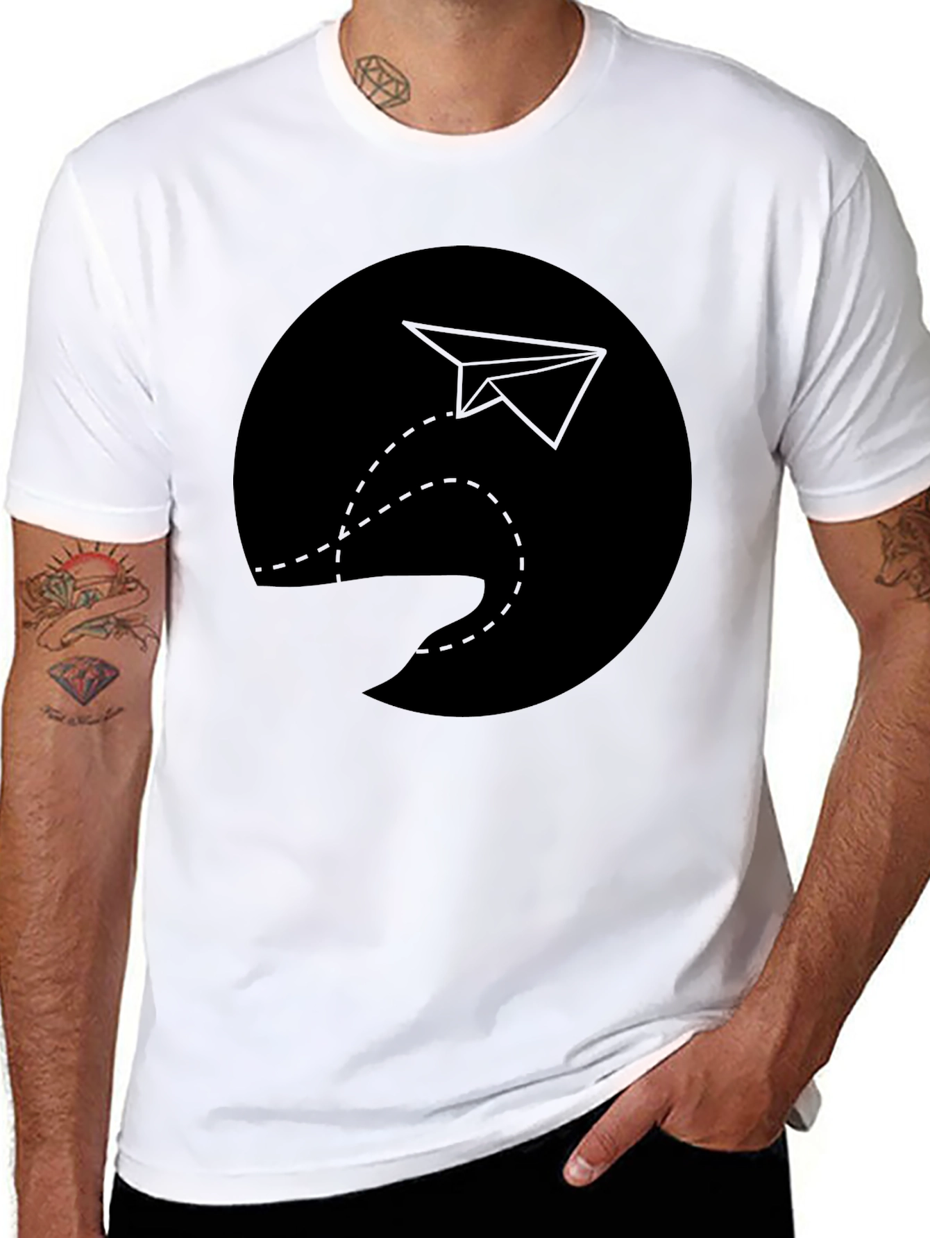 Paper Plane Graphic Tee - Soft Cotton Comfort