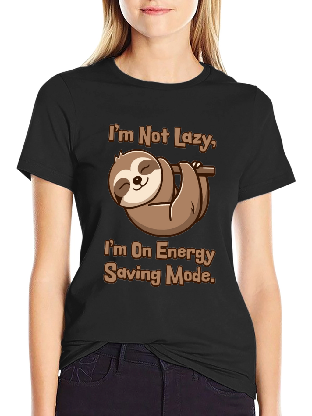 Funny Sloth Energy Saving Mode Graphic Tee