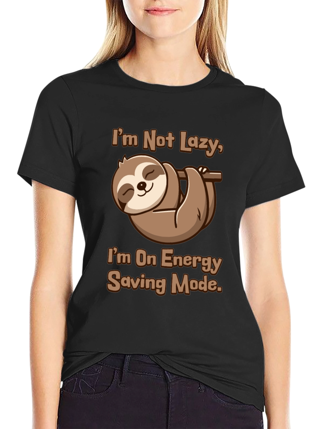 Funny Sloth Energy Saving Mode Graphic Tee