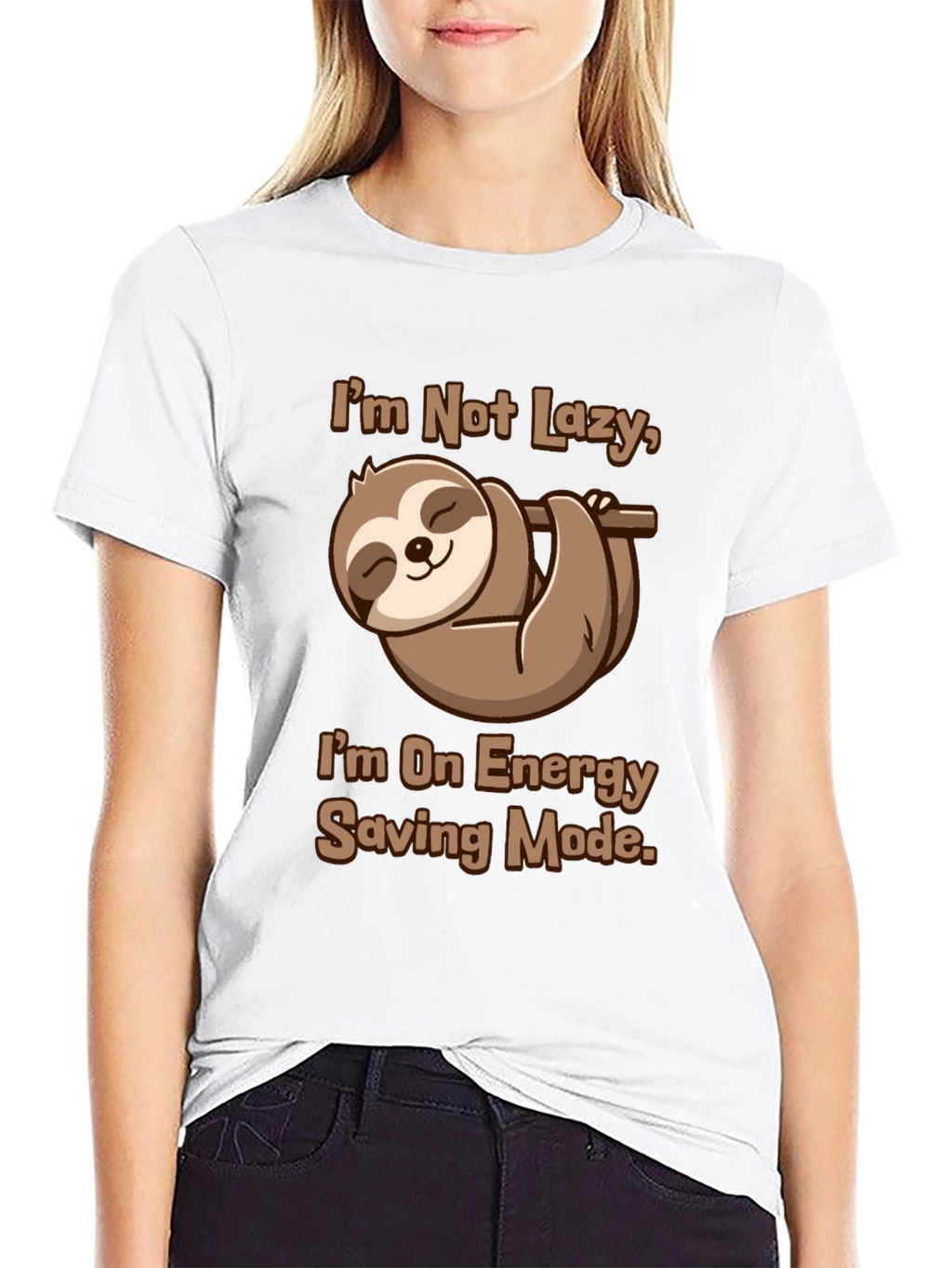 Funny Sloth Energy Saving Mode Graphic Tee