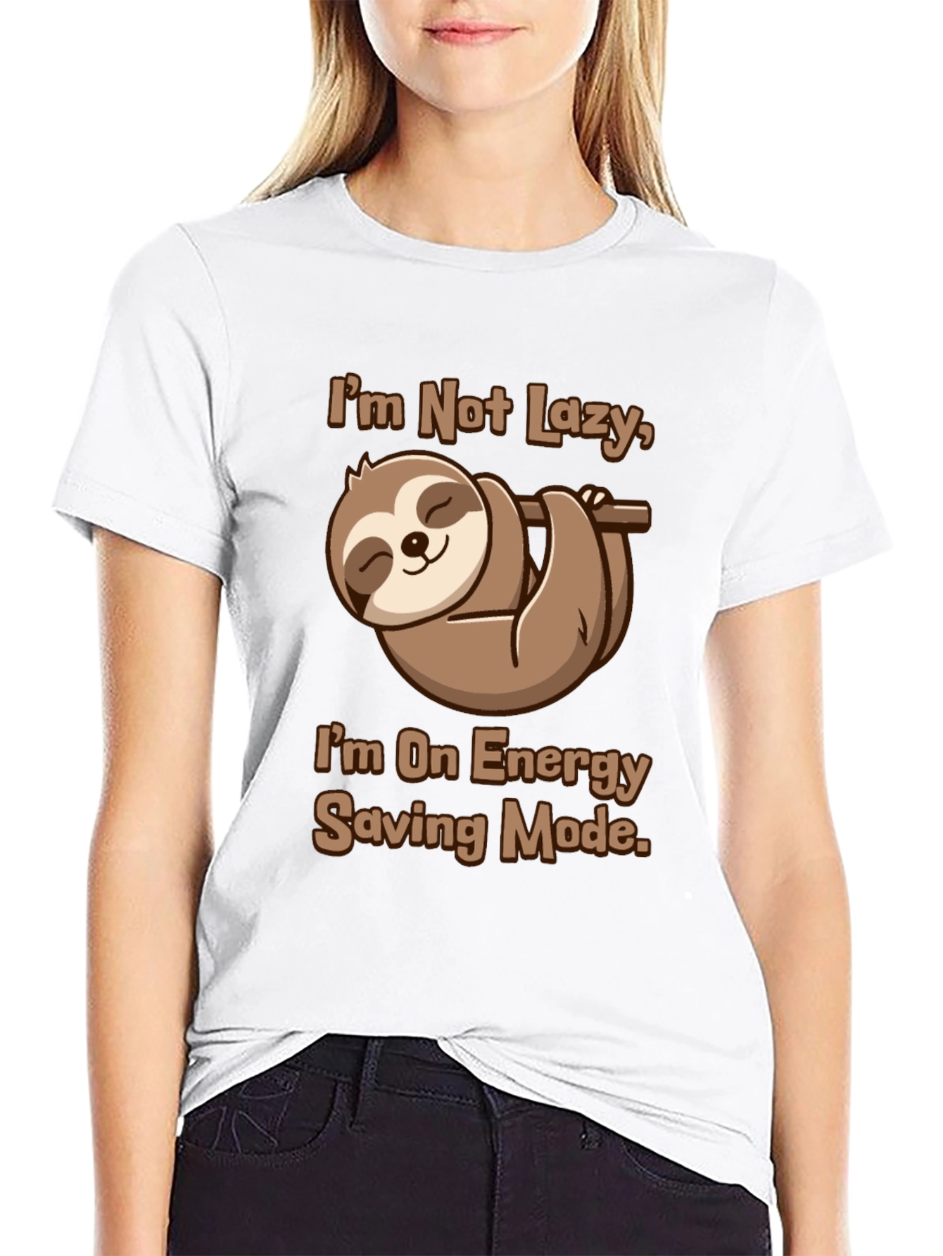 Funny Sloth Energy Saving Mode Graphic Tee