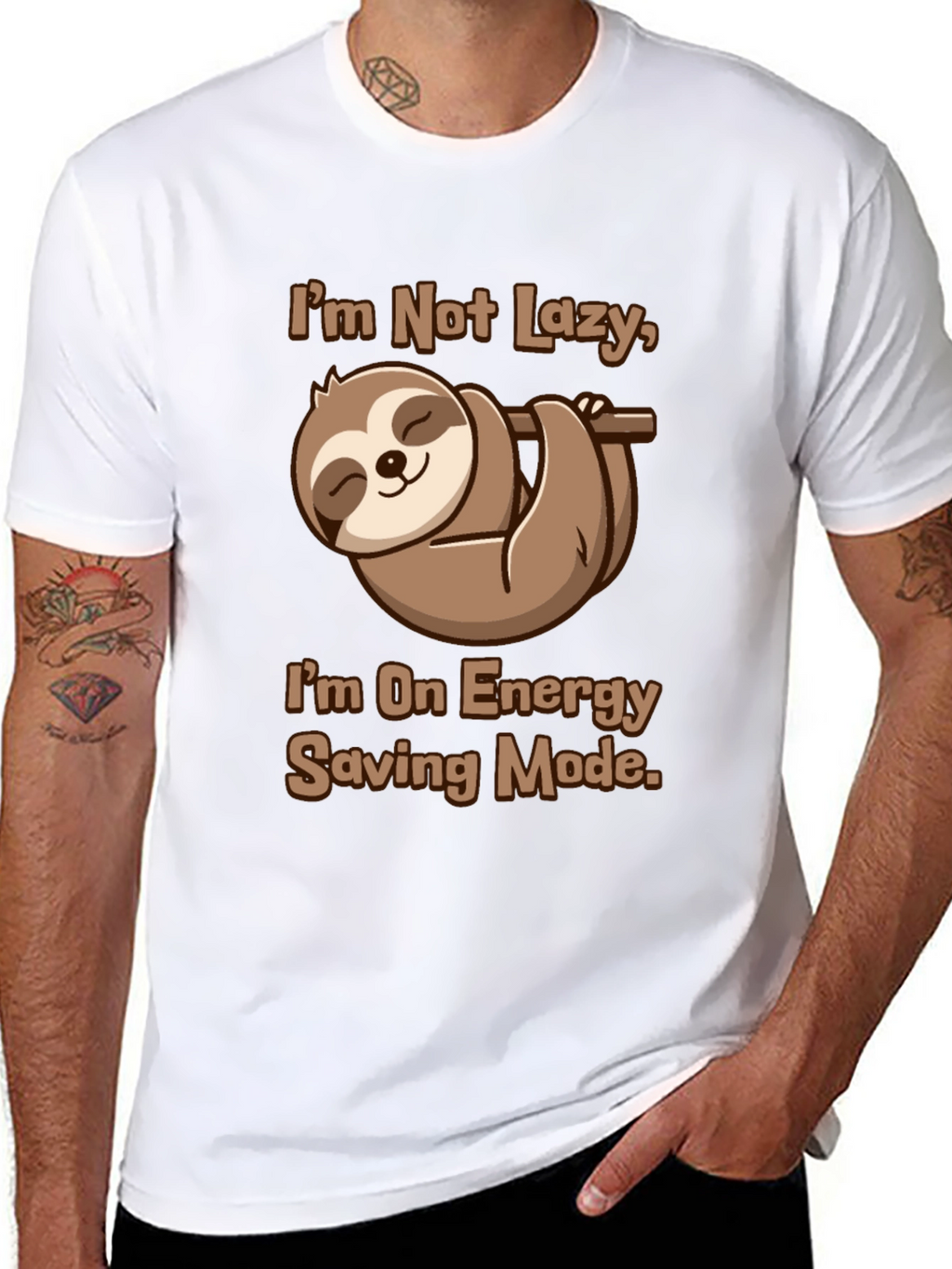 Funny Sloth Energy Saving Mode Graphic Tee