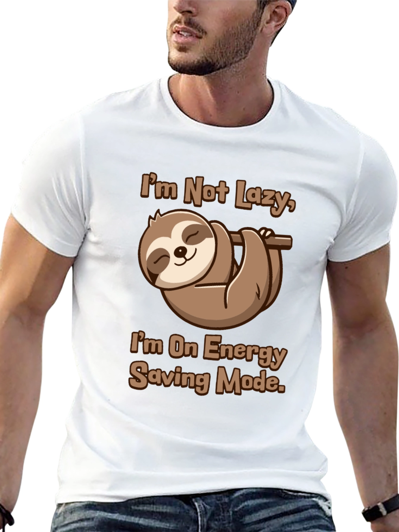 Funny Sloth Energy Saving Mode Graphic Tee