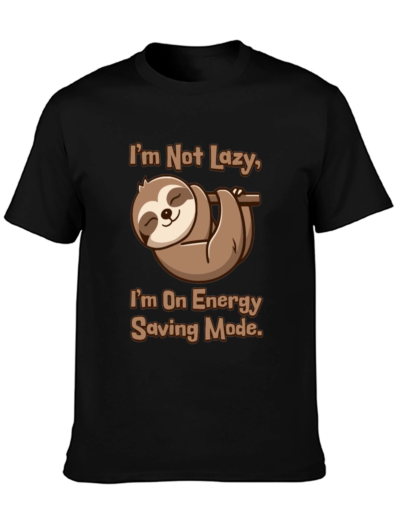 Funny Sloth Energy Saving Mode Graphic Tee