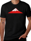 Mount Fuji Graphic Tee - Black Cotton T-Shirt