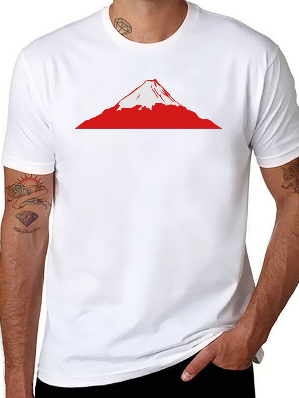 Mount Fuji Graphic Tee - Black Cotton T-Shirt