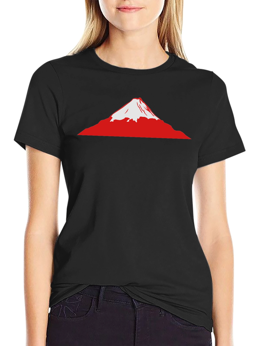 Mount Fuji Graphic Tee - Black Cotton T-Shirt