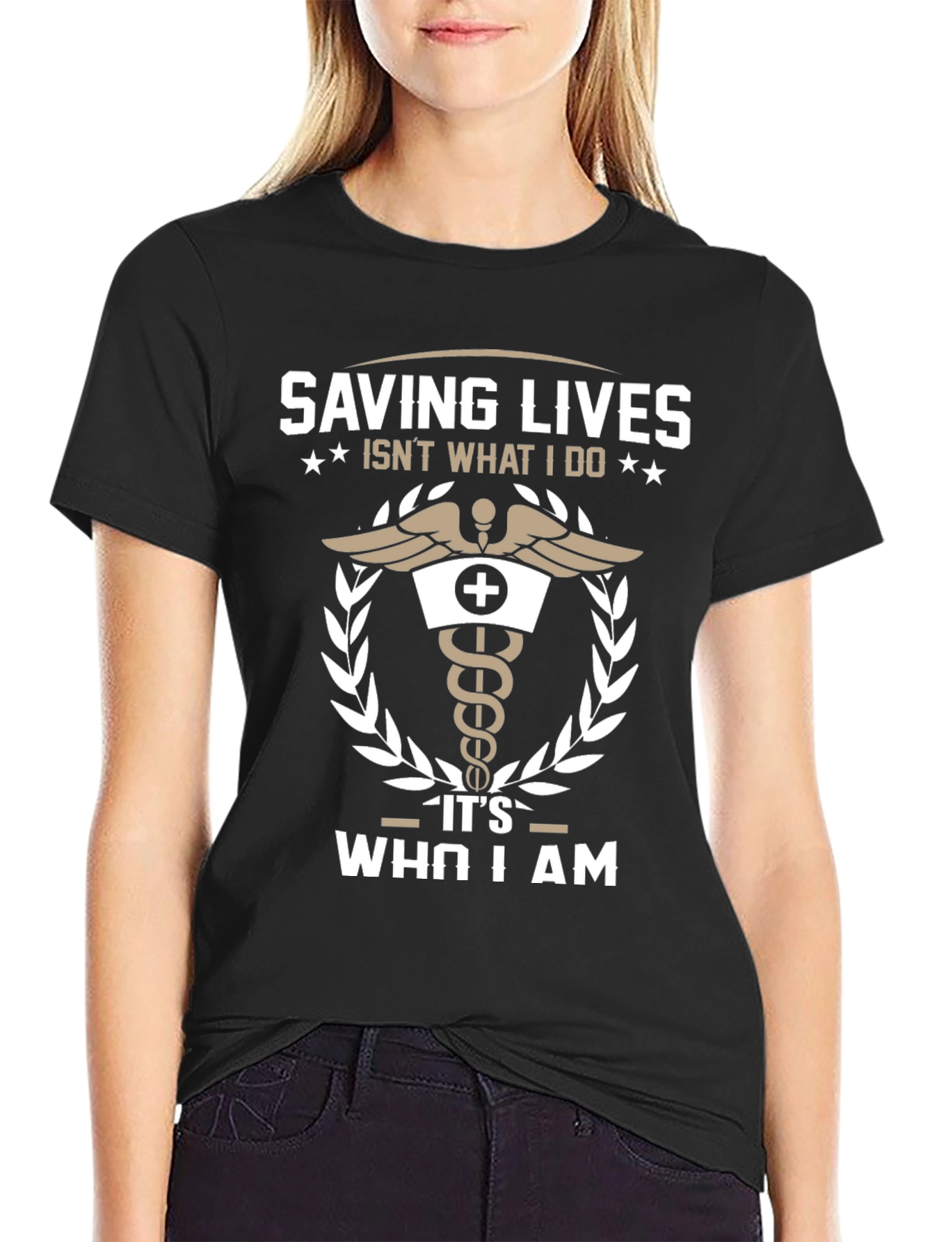 Saving Lives T-Shirt - Medical Caduceus Design