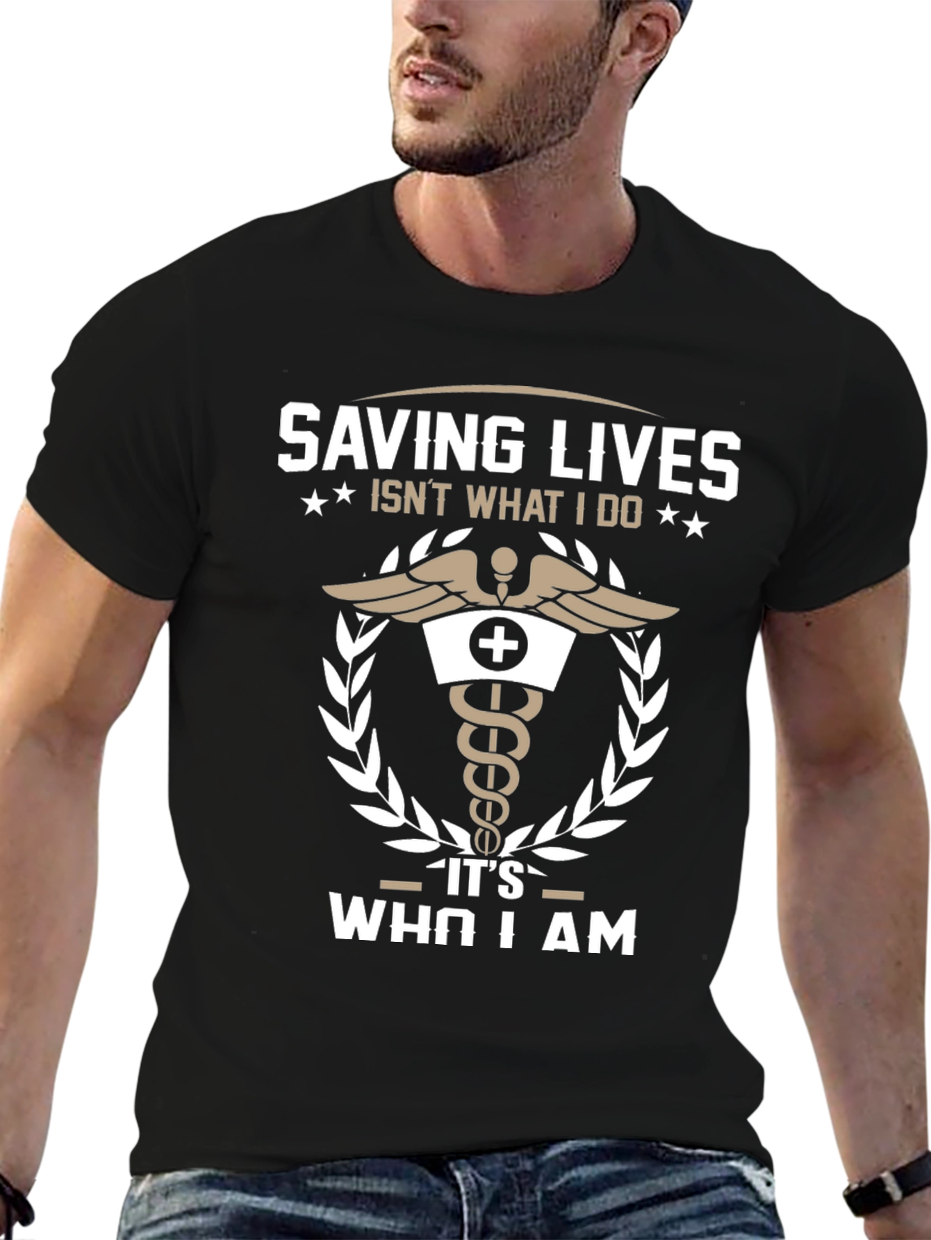 Saving Lives T-Shirt - Medical Caduceus Design