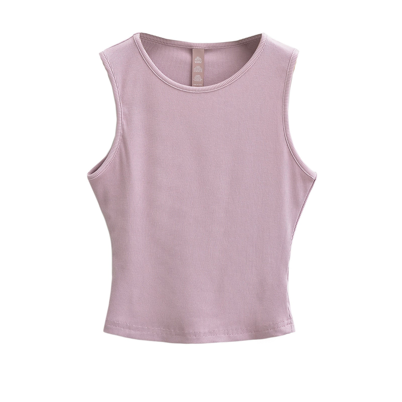 Sleeveless round neck cropped short vest