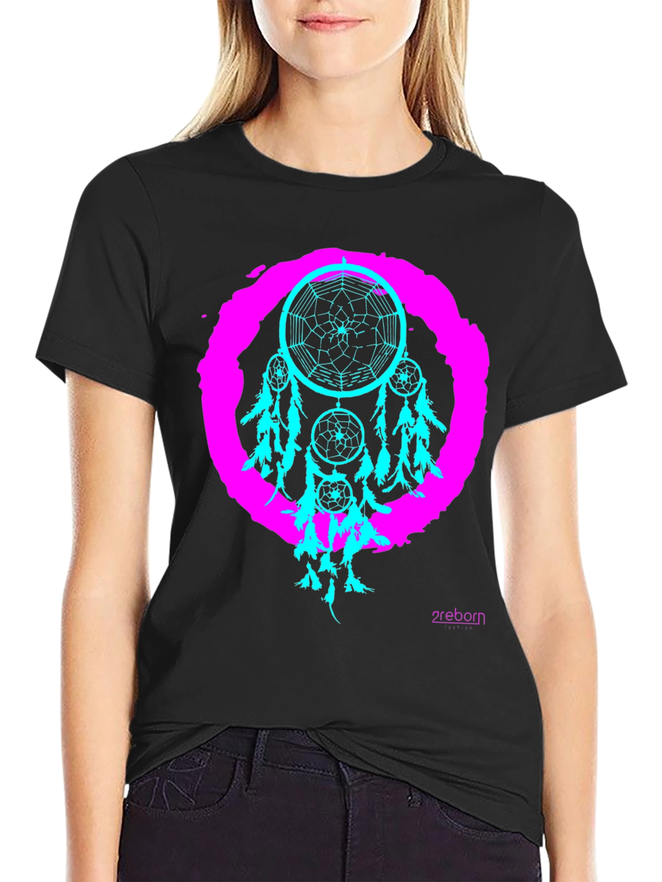 Dreamcatcher Graphic Tee - Black Cotton T-Shirt