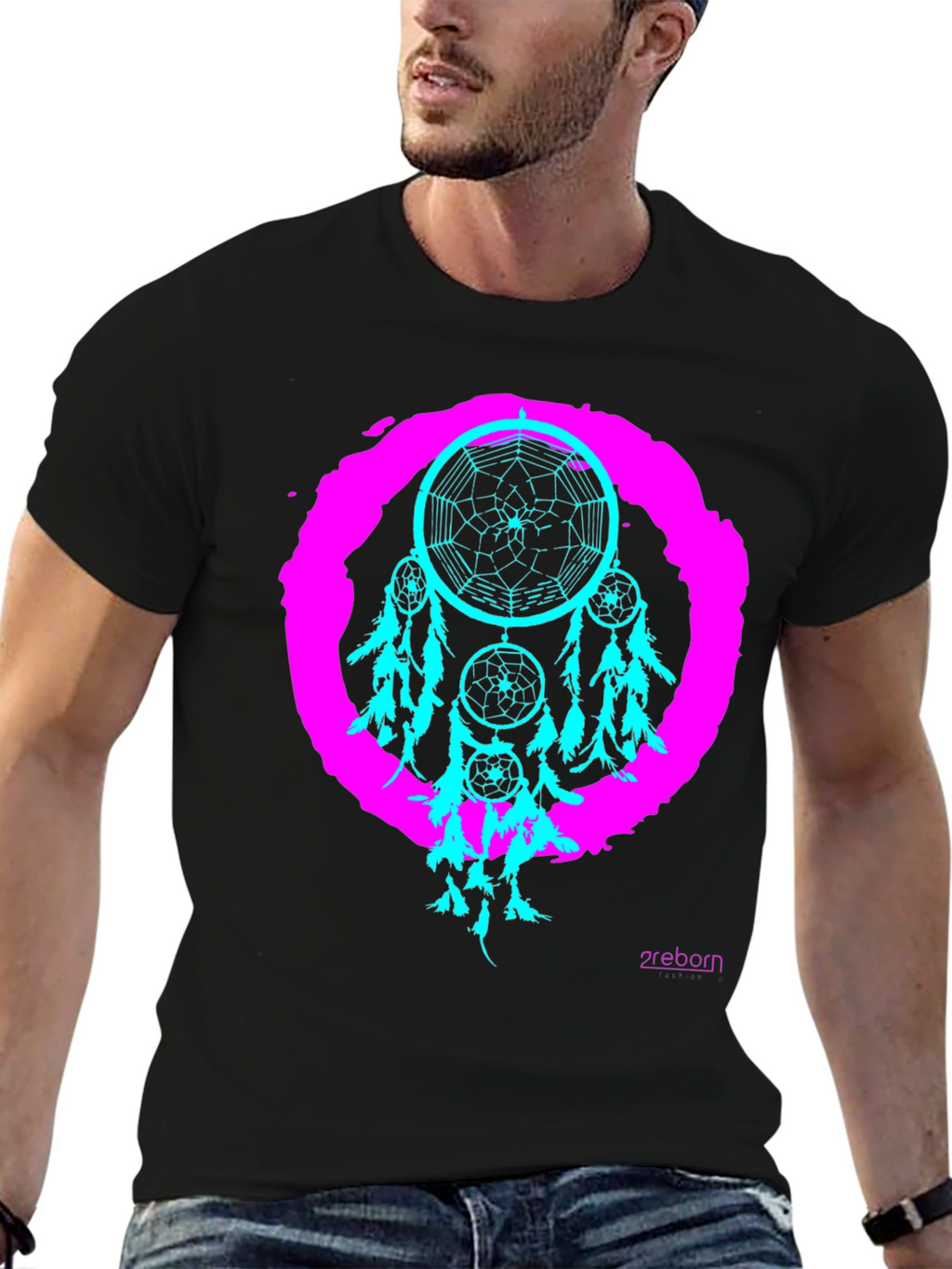 Dreamcatcher Graphic Tee - Black Cotton T-Shirt
