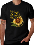 Sewing Mends the Soul Sunflower Black T-Shirt