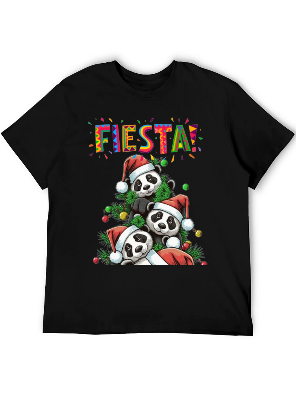 Fiesta Pandas Christmas Holiday Graphic Tee