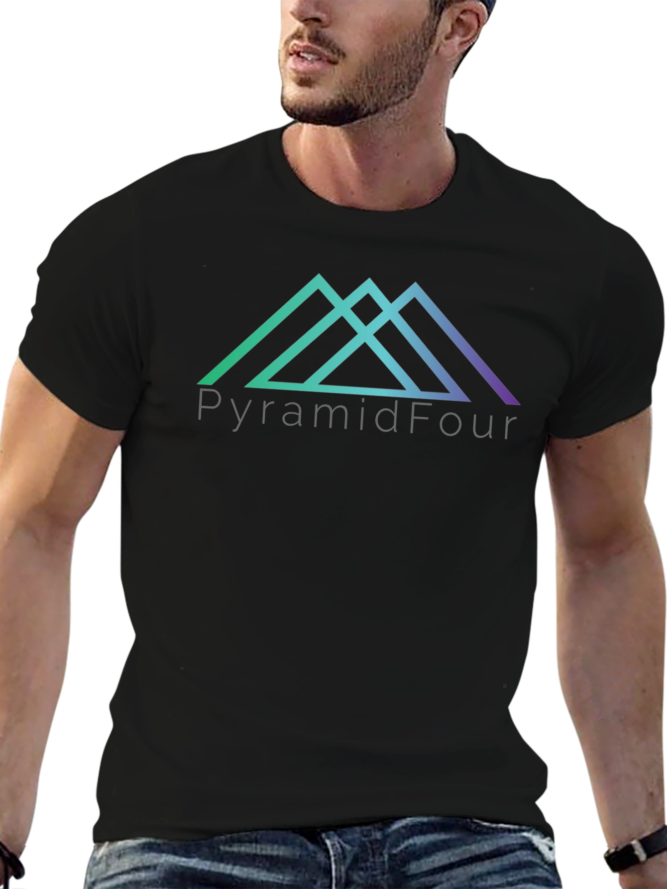 PyramidFour Graphic Black Tee
