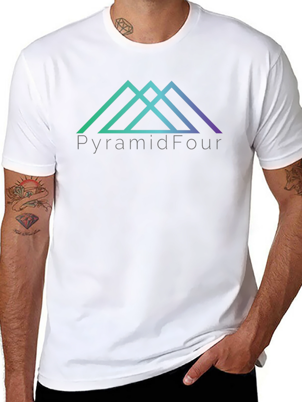 PyramidFour Graphic Black Tee