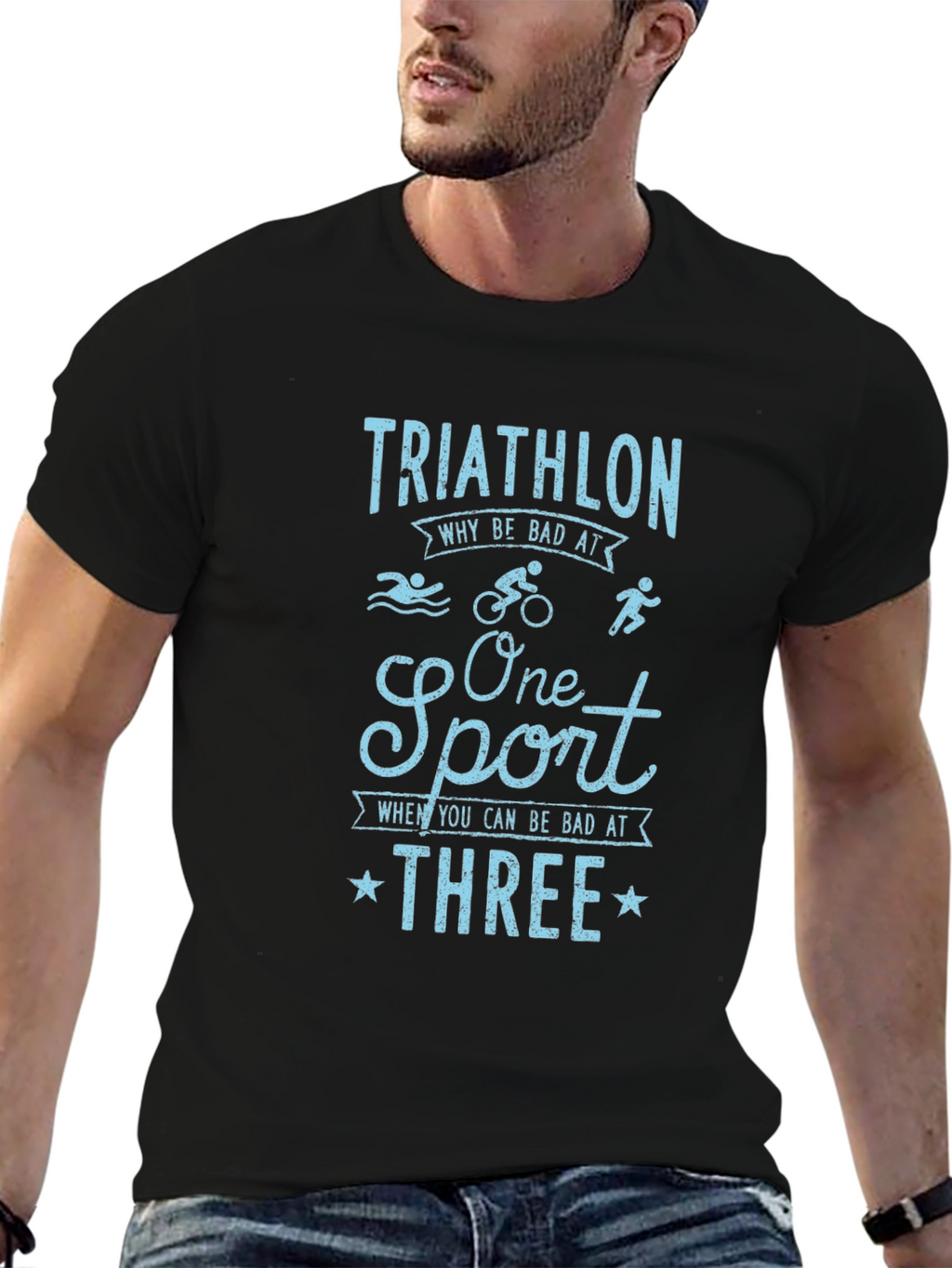 Triathlon Humor Graphic T-Shirt