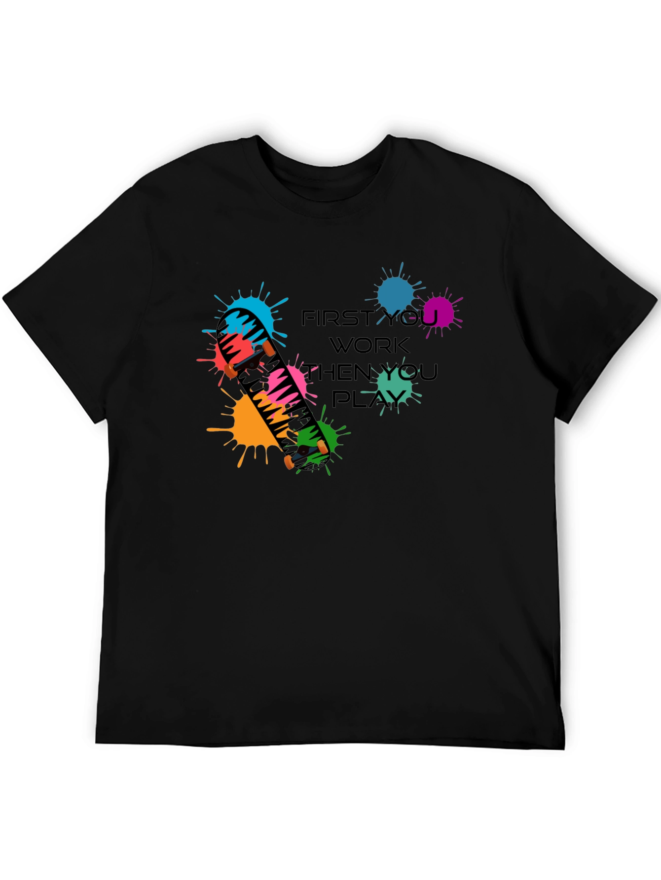 Skateboarding Graphic Tee: Work Then Play