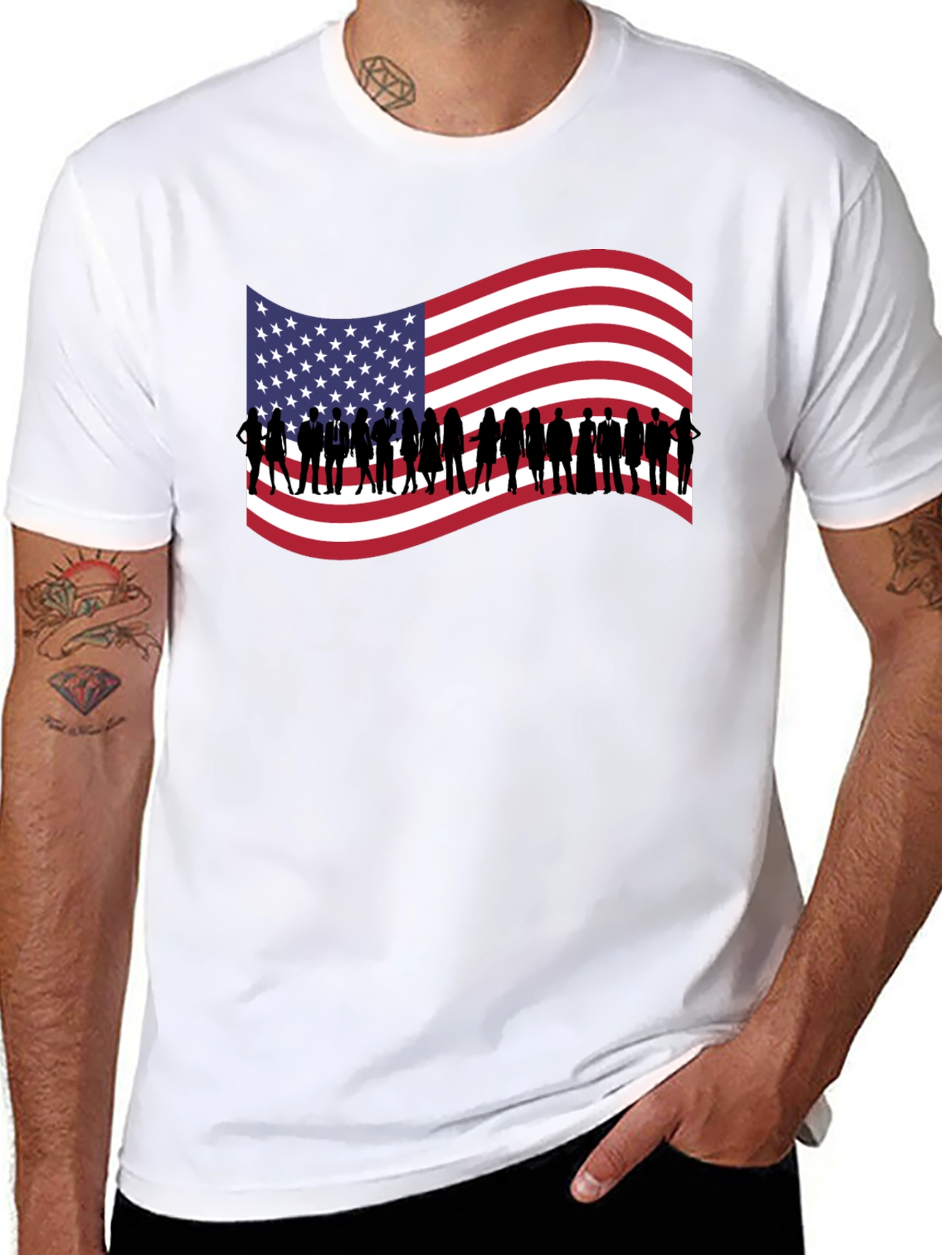 American Flag Silhouette T-Shirt