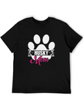 Husky Mom Paw Print Graphic Tee
