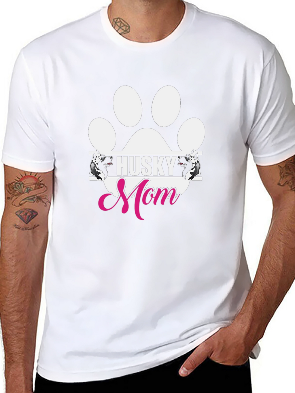 Husky Mom Paw Print Graphic Tee