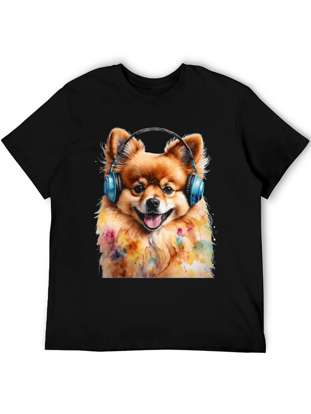 Dog DJ T-Shirt - Cute Pomeranian with Headphones