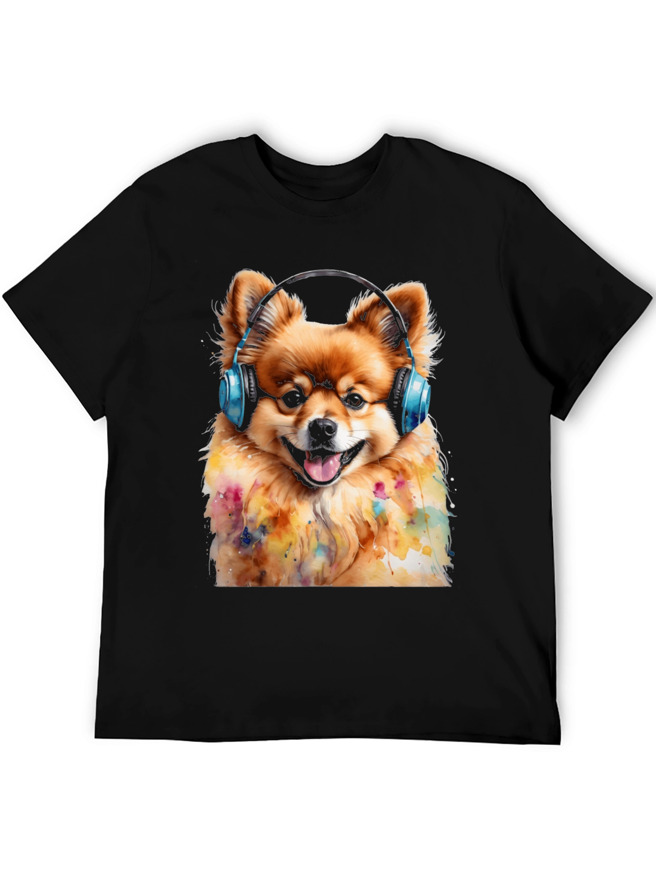 Dog DJ T-Shirt - Cute Pomeranian with Headphones