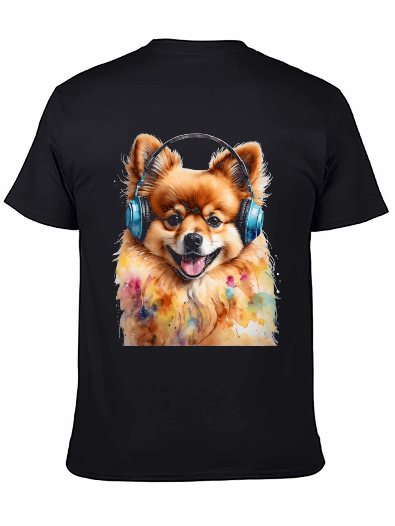 Dog DJ T-Shirt - Cute Pomeranian with Headphones