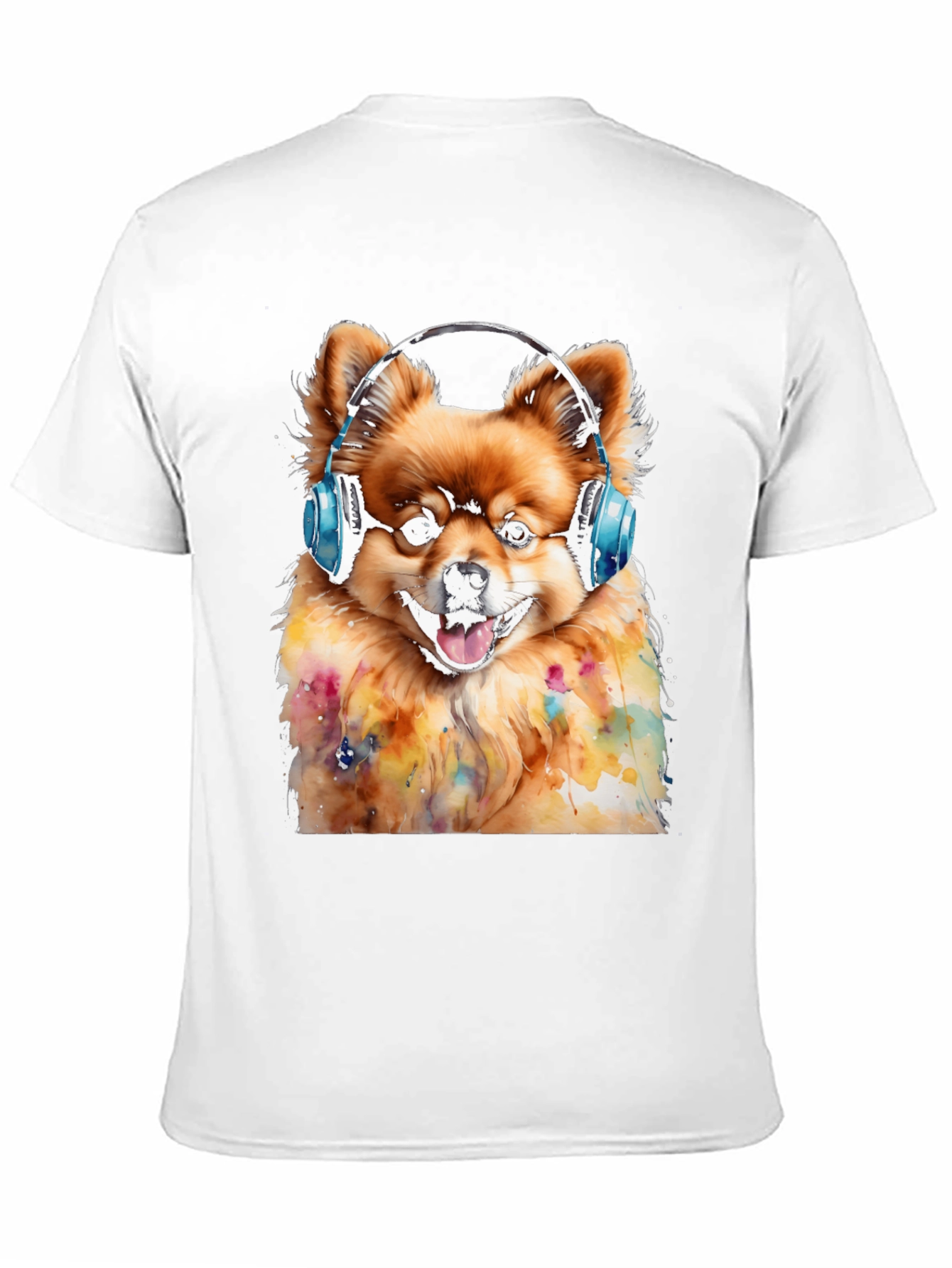 Dog DJ T-Shirt - Cute Pomeranian with Headphones