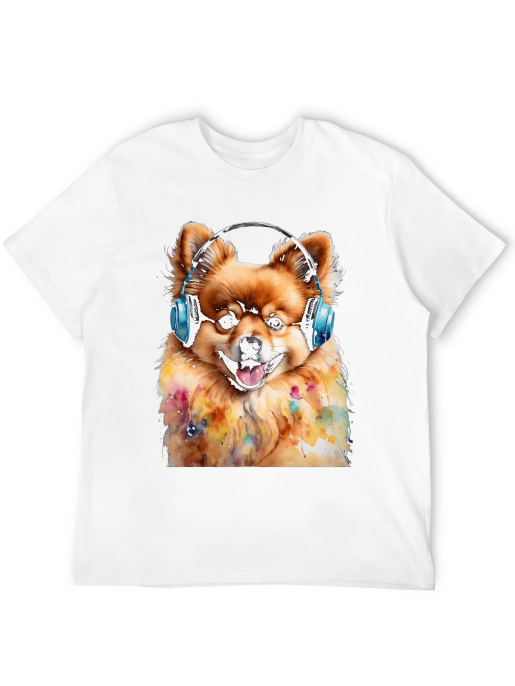 Dog DJ T-Shirt - Cute Pomeranian with Headphones
