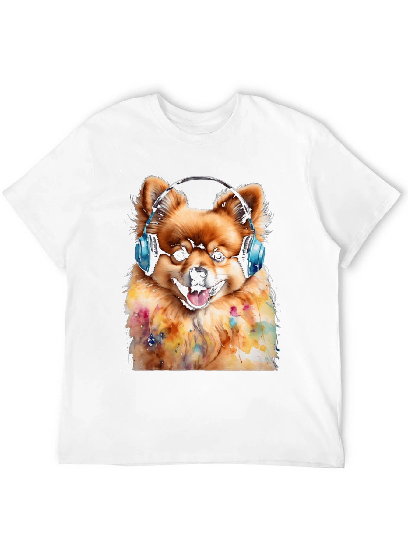 Dog DJ T-Shirt - Cute Pomeranian with Headphones